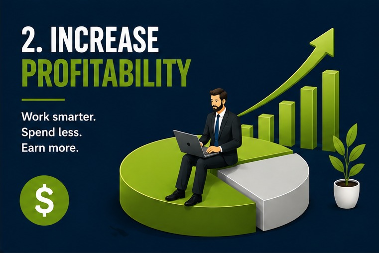 2. Increase profitability - work smarter, spend less, earn more