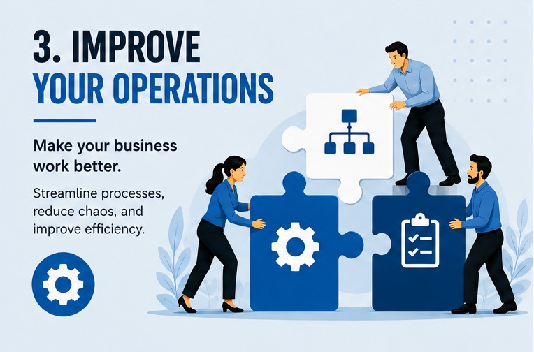 3. Improve your operations - streamline processes, reduce chaos, improve efficiency